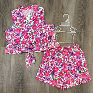 Deadstock NWT Vtg. Girls Floral 2-piece Set 100% Cotton
